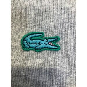 Lacoste mens-unisex Large "L" Light gray fleece crewneck pullover sweatshirt EUC